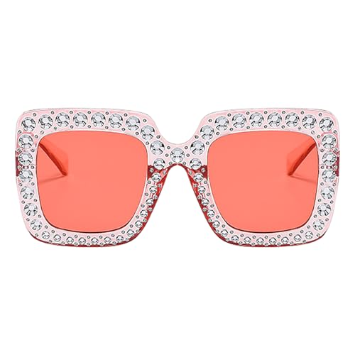 Frauen -Strass -Sonnenbrille - Übergroße Brillen, funkelnde Bling -Mode -Accessoire, stilvolle UV -Schutztöne, komfortable Sommer -Sehgläser | Uniquee Decorative Design Outdoor subtilen Schimmer zu ei von Generisch