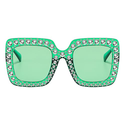 Frauen -Strass -Sonnenbrille - Übergroße Brillen, funkelnde Bling -Mode -Accessoire, stilvolle UV -Schutztöne, komfortable Sommer -Sehgläser | Uniquee Decorative Design Outdoor subtilen Schimmer zu ei von Generisch