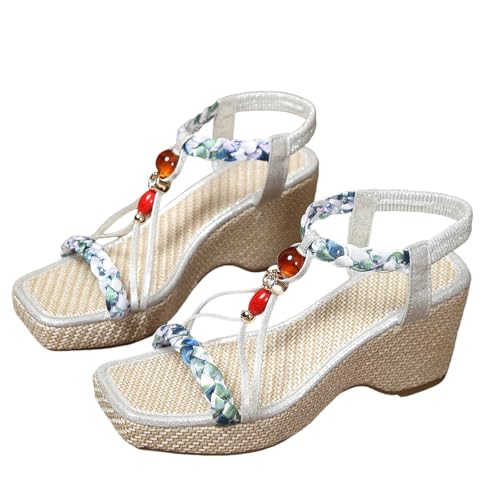 Frauen Wedge Sandalen Open Toe Sandals Mit Strass Slip On Hausschuhe Casual Ankle Elastic Sandale Sommerschuhe Freizeit Schuhe High Heel Leicht Strandsandalen Walkingsandalen Urlaubspantoffeln Frauen Wedge Sandalen Open Toe Sandals Mit Strass Slip On Hausschuhe Casual Ankle Elastic Sandale Sommerschuhe Freizeit Schuhe High Heel Leicht Strandsandalen Walkingsandalen Urlaubspantoffeln von Generisch