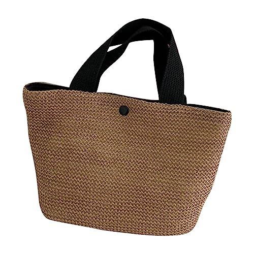 Frauen gewebt Meer Strand Urlaub handgemachte Weben Schulterhandtasche Freitag Taschen Damen (Black, One Size) von Generisch