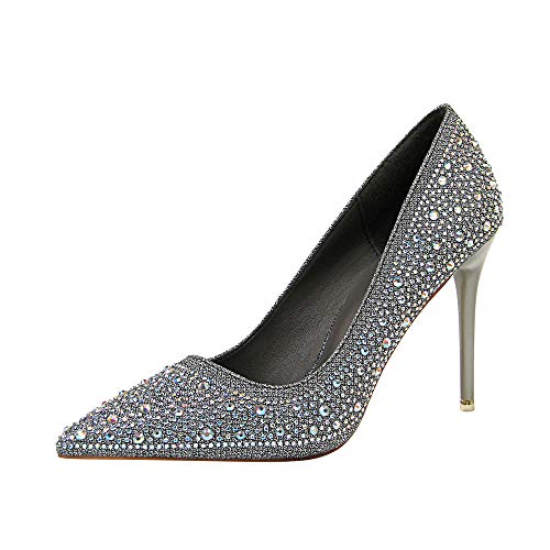 Frauen mit 4-Zoll-Zehenzehen, High Heels, Strass-Stilettopumpen, komfortable Slip-on-Schuhe für Hochzeitsgäste und Abschlussballkleidung Frauen mit 4-Zoll-Zehenzehen, High Heels, Strass-Stilettopumpen, komfortable Slip-on-Schuhe für Hochzeitsgäste und Abschlussballkleidung von Generisch