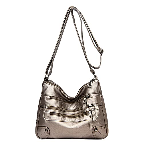 Frauen weiches Umhängetaschen mehrschichtige klassische Umhängetasche Luxus-Designer-Handtasche und Geldbörse Taschen Organizer Tür (Bronze, One Size) von Generisch