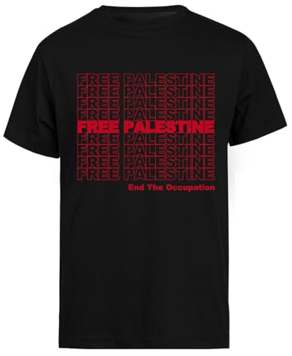 Free Palestine End The Occupation Schwarzes T-Shirt Mit Kurzen Ärmeln Für Herren von Generisch