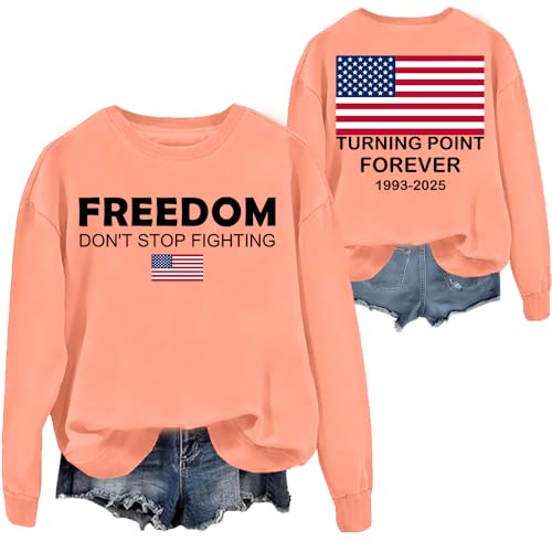Freedom Don't Stop Fighting Sweatshirt Turning Point Forever Shirt Freedom Sweatshirt, Orange, XL von Generisch