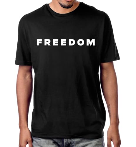 Freedom T-Shirt, Freedom Shirt Damen, Freedom V Neck T-Shirt, Freedom T-Shirt, Peace Shirt, Schwarz , XL von Generisch