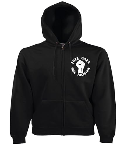 Freies Gaza frei Palästina Freies Palästina Free Palestine Flag Free Gaza Palestinian Pullover Hoodie Jacke Hoodi Pulli Kapuzenpullover (DE/NL/SE/PL, Alphanumerisch, XL, Regular, Regular, Schwarz) von Generisch