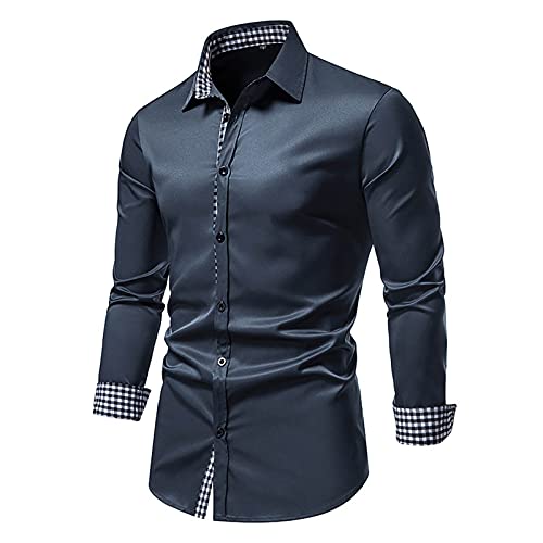 Freizeithemd Herren Hemd Outdoorhemd Stretch Sport Lässig Hemden Knitterfreies Herbst T Shirt Slim Revers Trachtenhemd Fit Sommerhemd Oversized Business Karohemd Formelles Oktoberfest Oberhemd von Generisch