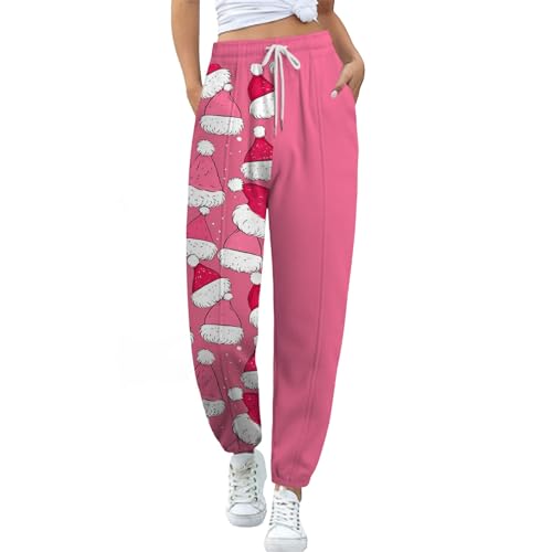 Freizeithose Damen Lang Damen Jogginghose Lang High Waist Sporthose Mit Taschen Katze Drucken Trainingshose Sweathose Breit Baggy Blickdicht Freizeithose KostüM Weihnachten Jogginghose Warm Xs von Generisch