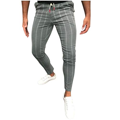 Freizeithose Herren Baumwolle Dünn Schlupfhose Herren Lang Leggings Gestreifte Elastische Hosen Zugband Jogginghose Bedruckt Stretch Hose Bequeme Trekkinghose Modischer Sporthose Elegante Loungehose von Generisch