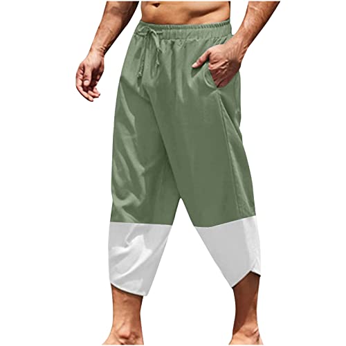 Freizeithose Herren Lang Lockere Leinenhose Slim Multi-Pocket Straight Pants Outdoor Sports Workwear Trousers Cargohose Bequeme Strapazierfähige Arbeitshosen Männer Leichte Atmungsaktive Sommerhose von Generisch