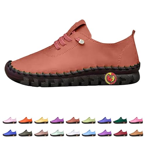 Freizeitschuhe Damen, Leder Wanderschuhe, Handgemachte Lederschuhe, Flache Sohle Walkingschuhe, Einfarbig Fitnessschuhe Mit Schnürsenkel, Halbschuhe Atmungsaktiv Schlupfschuhe, Bequeme Outdoorschuhe Freizeitschuhe Damen, Leder Wanderschuhe, Handgemachte Lederschuhe, Flache Sohle Walkingschuhe, Einfarbig Fitnessschuhe Mit Schnürsenkel, Halbschuhe Atmungsaktiv Schlupfschuhe, Bequeme Outdoorschuhe von Generisch