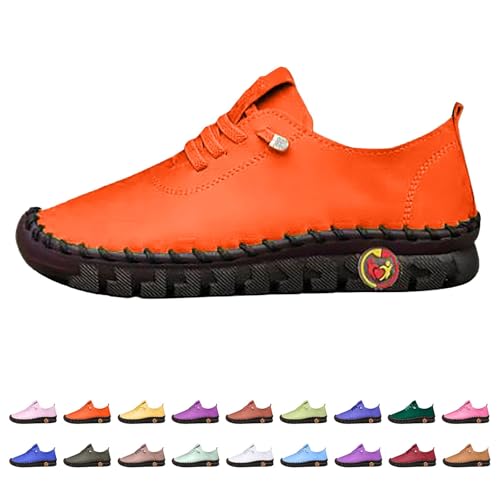 Freizeitschuhe Damen, Leder Wanderschuhe, Handgemachte Lederschuhe, Flache Sohle Walkingschuhe, Einfarbig Fitnessschuhe Mit Schnürsenkel, Halbschuhe Atmungsaktiv Schlupfschuhe, Bequeme Outdoorschuhe Freizeitschuhe Damen, Leder Wanderschuhe, Handgemachte Lederschuhe, Flache Sohle Walkingschuhe, Einfarbig Fitnessschuhe Mit Schnürsenkel, Halbschuhe Atmungsaktiv Schlupfschuhe, Bequeme Outdoorschuhe von Generisch