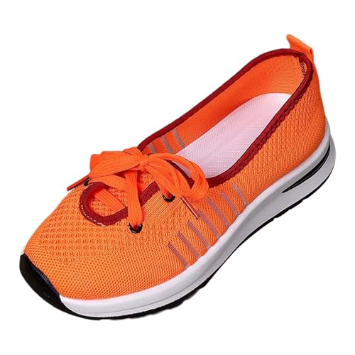 Freizeitschuhe Damen Breite Füße Turnschuhe Gestrickte Atmungsaktive Segelschuhe Vermascht Bequeme Sportschuhe Slip on Outdoor Freizeit Einzelschuhe Seniorenschuhe für den Alltag von Generisch