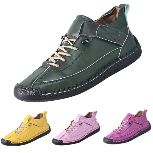 Freizeitschuhe Damen Grün Sneaker Fahr Freizeit Schuhe Outdoor Lederschuhe Funky Sommerschuhe Basic Walkingschuhe Schlupfschuhe Große Größe Schnürschuhe Flache Outdoorschuhe Weit Zehenschuhe von Generisch