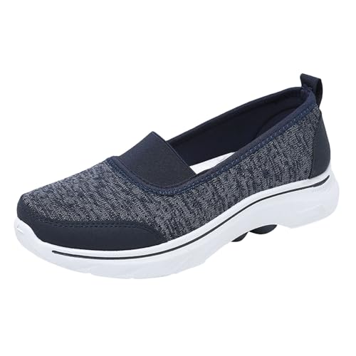 Freizeitschuhe Damen Mesh,Schuhe Frauen Stoffschuhe Leichte,Einfarbig rutschfest Plateau,Slip-On,Bequeme,Weiche Sohle,Lässig Atmungsaktive Walkingschuhe Sneaker von Generisch