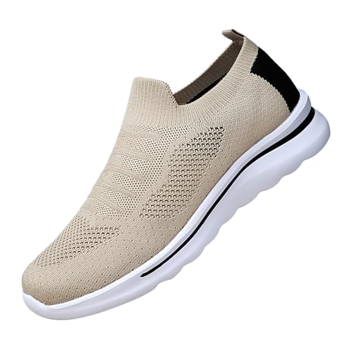 Freizeitschuhe Damen Schwarz Walkingschuhe Atmungsaktiv Strick Fitnessschuhe Herren Tennisschuhe Slip-On Schuhe Wanderschuhe rutschfest Joggingschuhe Leichtgewichts Trekkingschuhe Outdoorschuhe von Generisch
