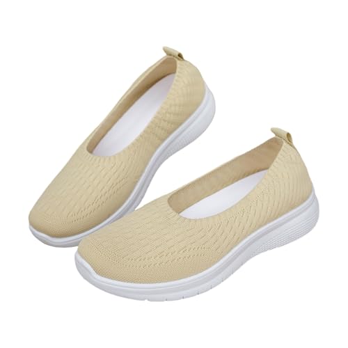 Freizeitschuhe Damen Slip On Sneakers Damen Halbschuhe Bootsschuhe Strickschuhe Sommerschuhe Wanderschuhe Schlupfschuhe Orthopädische Schuhe Walkingschuhe Trekkingschuhe Atmungsaktiv Leichte Bequeme von Generisch