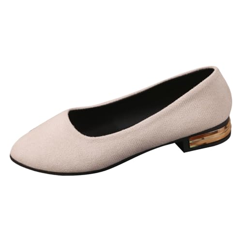Freizeitschuhe Damen Slipper aus Leder Elegant Bequem Zehenpartie und Blockabsatz für Den Ganzjährigen Gebrauch Modisch Damenschuhe von Generisch