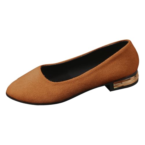 Freizeitschuhe Damen Slipper aus Leder Elegant Bequem Zehenpartie und Blockabsatz für Den Ganzjährigen Gebrauch Modisch Damenschuhe von Generisch