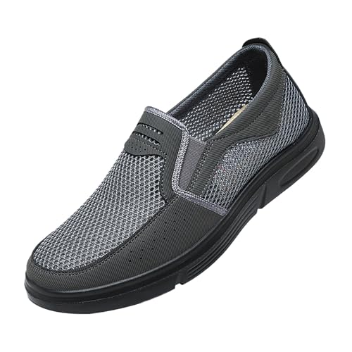 Freizeitschuhe Herren, Arbeitsschuhe Herren Flache Schlupfschuhe Mesh Atmungsaktiv Stoffschuhe Slip On Halbschuhe Bootsportschuhe Leicht Segeltuchschuhe Weichen Sohle Walkingschuhe Gesundheitsschuhe von Generisch