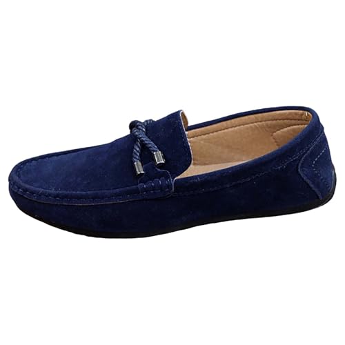 Freizeitschuhe Herren Leder Loafer Herren Wildleder Walkingschuhe Ohne Schnürsenkel Halbschuhe Slip On Fitnessschuhe Bequem Mokassins Breit Schlupfschuhe Einfarbig Komfortschuhe Casual von Generisch