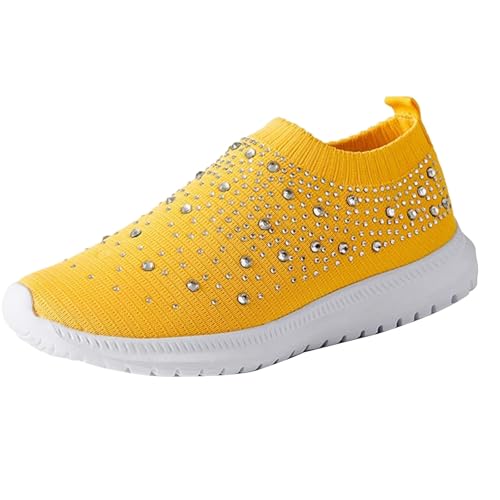 Freizeitschuhe Herren Mesh,Slip On Sneakers Herren Sportschuhe Glitzer Schlupfschuhe Elegant Laufschuhe Atmungsaktiv Flache Schuhe rutschfeste Trekkingschuhe Leichtgewichts Fitnessschuhe Outdoor von Generisch