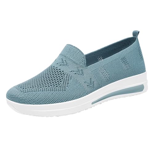 Freizeitschuhe Herren Ohne Schnürung,Schuhe Herren Sneaker Slip Sportschuhe Atmungsaktiv Flache Schuhe Weichen Sohle Trekkingschuhe Fashion Schlupfschuhe Mesh Fitnessschuhe rutschfeste Bootsschuhe von Generisch