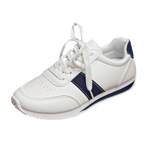 Freizeitschuhe Herren Sportlich Leder,Damen Sneakers Glitzer Schuhe Flach,Einfarbig rutschfest Plateau,Weiche Sohle,Leichte Atmungsaktive Hundert Laufschuhe von Generisch