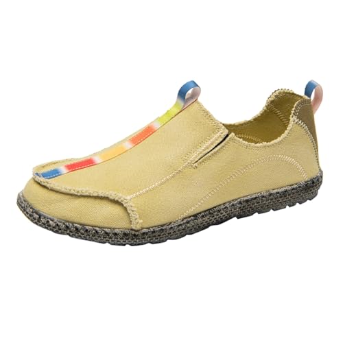 Freizeitschuhe Herren Sportlich Segeltuch Schlupfschuhe Leichte Atmungsaktive Sportschuhe Slip-On Verschleißfest Walkingschuhe Bequem Flacheschuhe Breite Einzelneschuhe Alltag Herrenschuhe von Generisch