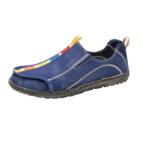 Freizeitschuhe Herren Sportlich Segeltuch Schlupfschuhe Leichte Atmungsaktive Sportschuhe Slip-On Verschleißfest Walkingschuhe Bequem Flacheschuhe Breite Einzelneschuhe Alltag Herrenschuhe von Generisch