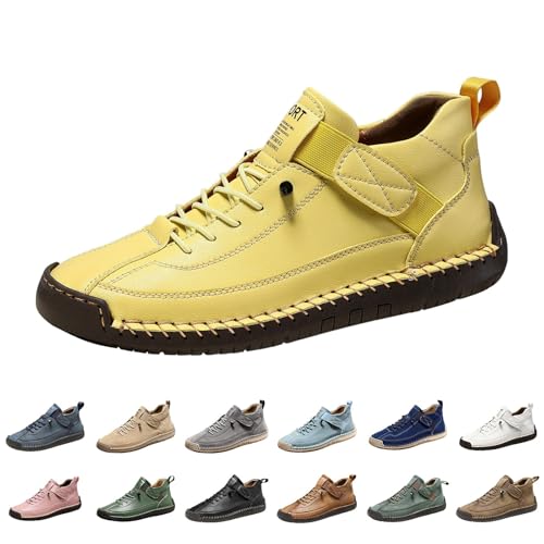Freizeitschuhe Herren Sportlich Wasserdicht, Sneaker Mit Gummisohle Damen Schlupfschuhe Weichen Sohle Halbschuhe Fashion Businessschuhe rutschfest Turnschuhe Mit Schnürsenkeln Hallenschuhe von Generisch