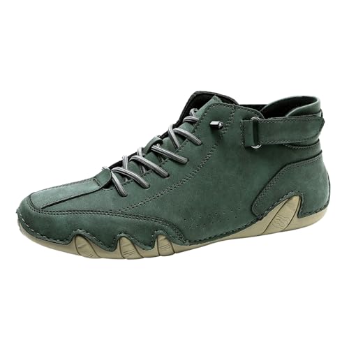 Freizeitschuhe Herren wasserdichte, Wanderhalbschuhe Herren Leder Orthopädische Große Größe Barfußschuhe Leichtgewichts Trekkingschuhe Bequeme Arbeitsschuhe Flache Walkingschuhe Outdoorschuhe von Generisch