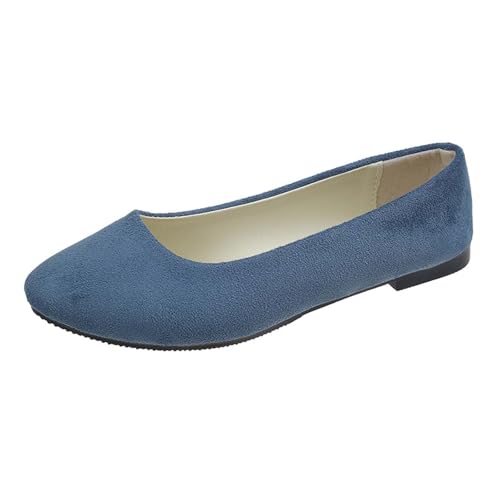 Freizeitschuhe für Damen. Bequeme Slipper für jeden Perfekt zum Entspannen für Ausflüge. Wildlederdesign mit geschlossener Spitze Ferse. Vielseitig für alle Jahreszeiten Outfits. (Dark Blue, 35) von Generisch