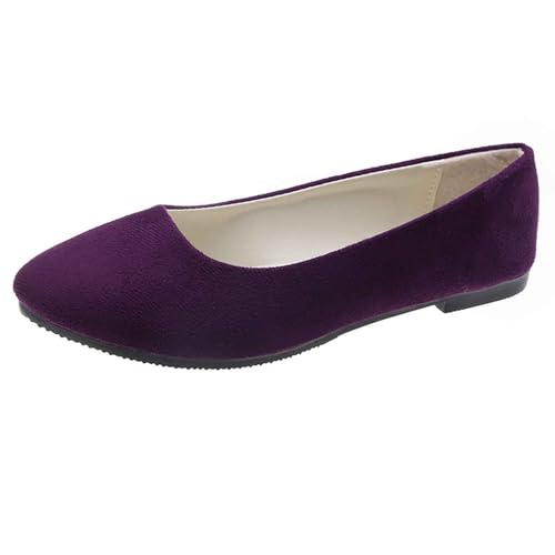 Freizeitschuhe für Damen. Bequeme Slipper für jeden Perfekt zum Entspannen und für Ausflüge. Wildlederdesign mit geschlossener Spitze und Ferse. Vielseitig für alle Jahreszeiten (Dark Purple, 40) von Generisch