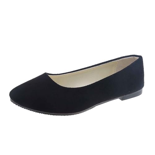 Freizeitschuhe für Damen. Bequeme Slipper für jeden Perfekt zum Entspannen und für Ausflüge. Wildlederdesign mit geschlossener Spitze und Ferse. Vielseitig für alle Jahreszeiten und (Black, 42) von Generisch