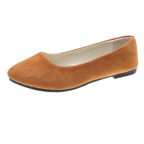 Freizeitschuhe für Damen. Bequeme Slipper für jeden Perfekt zum Entspannen und für Ausflüge. Wildlederdesign mit geschlossener Spitze und Ferse. Vielseitig für alle Jahreszeiten und (Brown, 41) von Generisch