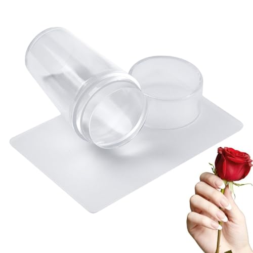 French Tip Nagelstempel - Silikon French Tip Nail Stamp Printing Tool Kit - Maniküre Kunstdruck Dekoration Zubehör für Reisen Salon Home Indoor Outdoor von Generisch