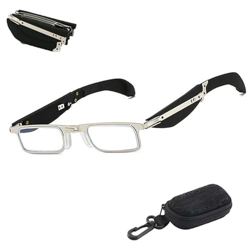 Freshrared Foldable Reading Glasses, Foldable Reading Glasses Smart Gadgets, Slim Mini Readings Glassess, For Men Women (Black,+3.0) von Generisch