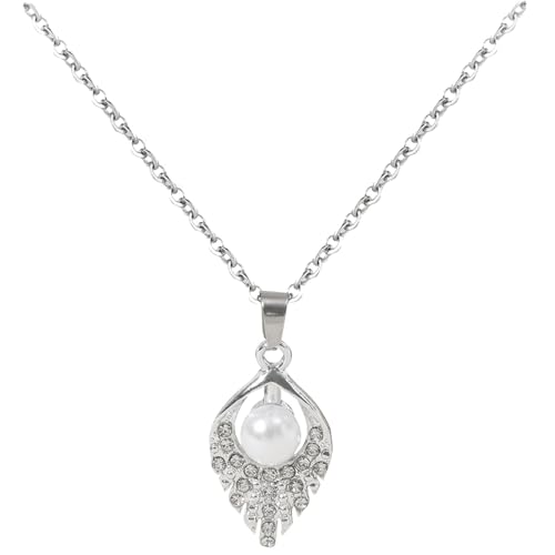 Freshwater Cultured Pearls Bridal Pendant Necklace Earrings Wedding Jewelry Sets for/Christmas/Mom Ketten Dessous (A One Size) von Generisch