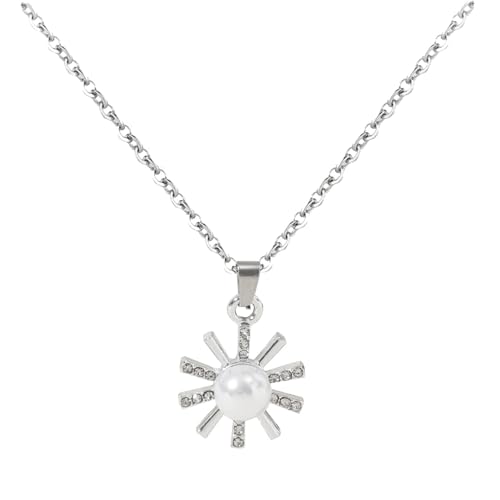 Freshwater Cultured Pearls Bridal Pendant Necklace Earrings Wedding Jewelry Sets for/Christmas/Mom Ketten Dessous (G One Size) von Generisch