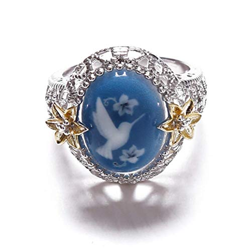 Friedenstaube-Ring, Symbol, graviert, oval, Taubenblüte, poliert, für Damen, Langlebigkeit von Generisch