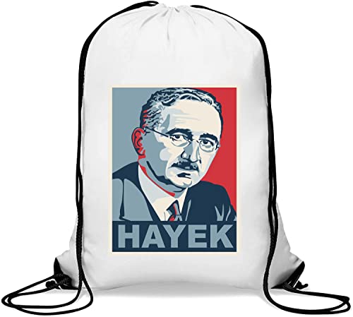 Friedrich Hayek Österreichischer Ökonomist Pop Art Poster Gym Sack Casual Drawstring Bag Weiß von Generisch