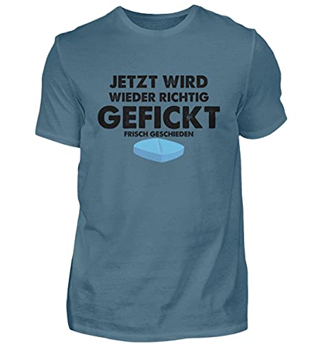 Frisch Geschieden: Jetzt Wird Wieder richtig. | Scheidung Single - Herren Shirt -XL-Stone Blue von Generisch