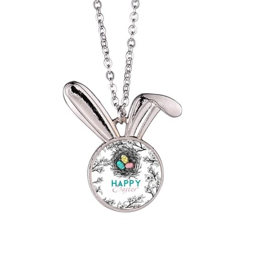 Frohe Ostern Festival Eiernest Hasen Halskette Anhänger Häschen Tier Schmuck Geschenk von Generisch