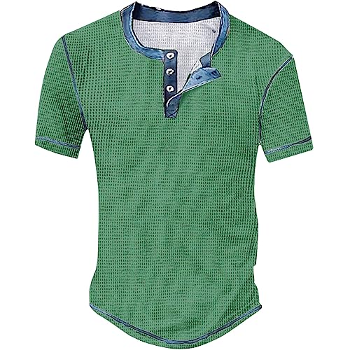 Frottee Shirt Herren Herren Kurzarm Sommer Casual Tops Herren T-Shirts Seidenhemd Herren (AG, XXL) von Generisch