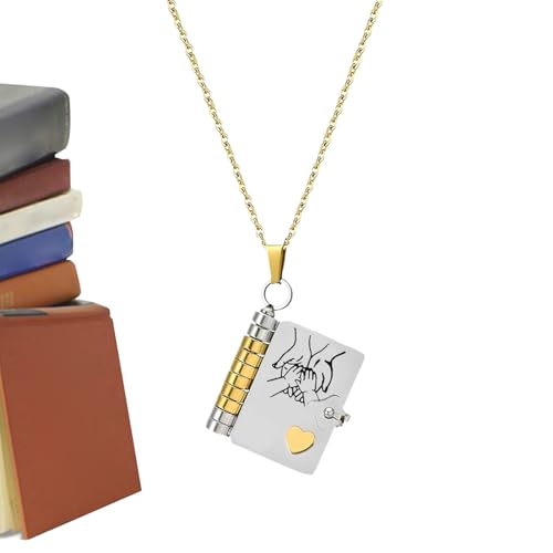 Für Meine Tochter Halskette,Meine Tochter Buch Halskette - Edelstahl Mehrlagiges Öffnungsanhänger Für Zuhause Valentinstag Schule Reise Weihnachten Geburtstag Abschluss Täglich von Generisch