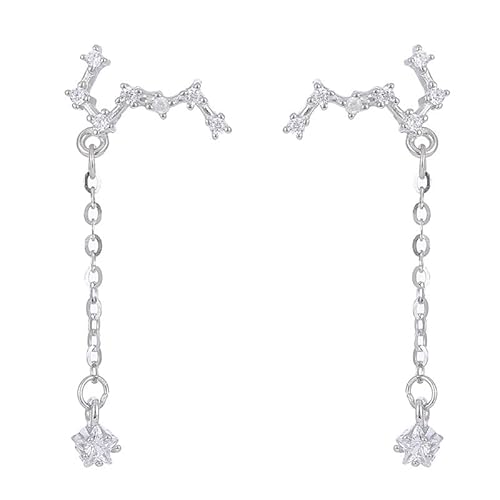 Funkelnde Stern Ohrstecker für Damen Aus Sterlingsilber, Großer Wagen, Quastenohrringe, 925Er Sterlingsilber, Zierlicher Schmuck, Geschenke für Mama, Schwestern, Freundin von Generisch