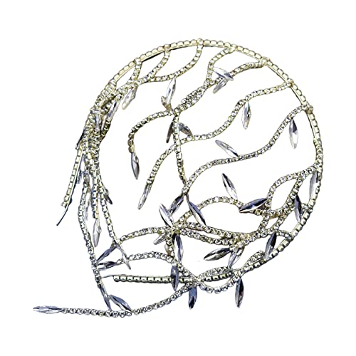 Funkelnde Strass Braut Tiara Stirnband - Elegantes Blatt & Wassertropfen Design Hochzeit Kopfschmuck für Braut Damen Kristall Stirn Kopfschmuck für Braut Party Fotoshootings Special von Generisch