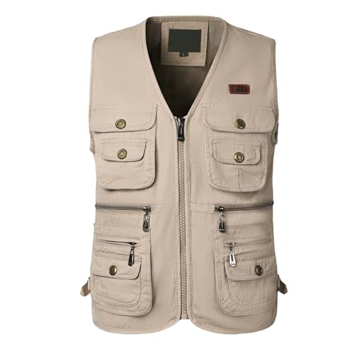 Funktionsweste Herren Atmungsaktiv Wandern Gilet Schnelltrocknend Sommerweste Anglerweste Mit Vielen Taschen Reporterwesten Journalist Fotoweste Jagdweste Ärmellose Reisewesten von Generisch