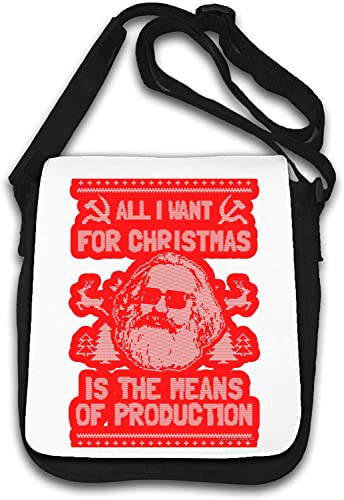 Funny All I Want for Christmas is The Means of Production Karl Marx Umhängetasche weiß von Generisch